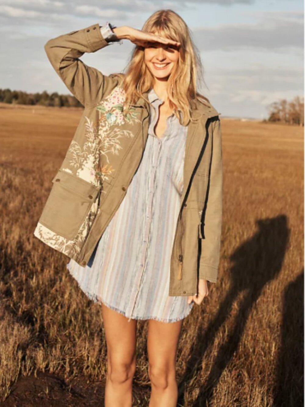 Anthropologie Embellished Anorak in Moss – Size X-Small